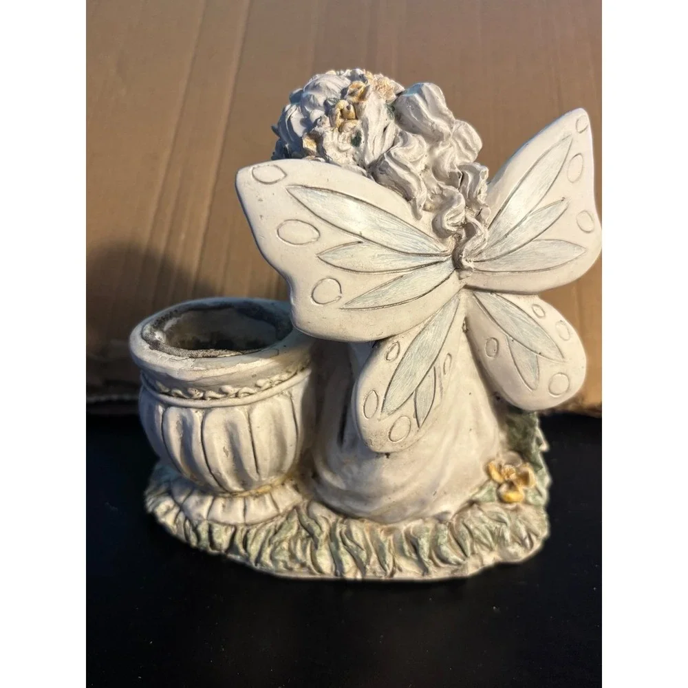 Beautiful & Unique Fairy And Frog Candle Holder Figurine Excellent Condition